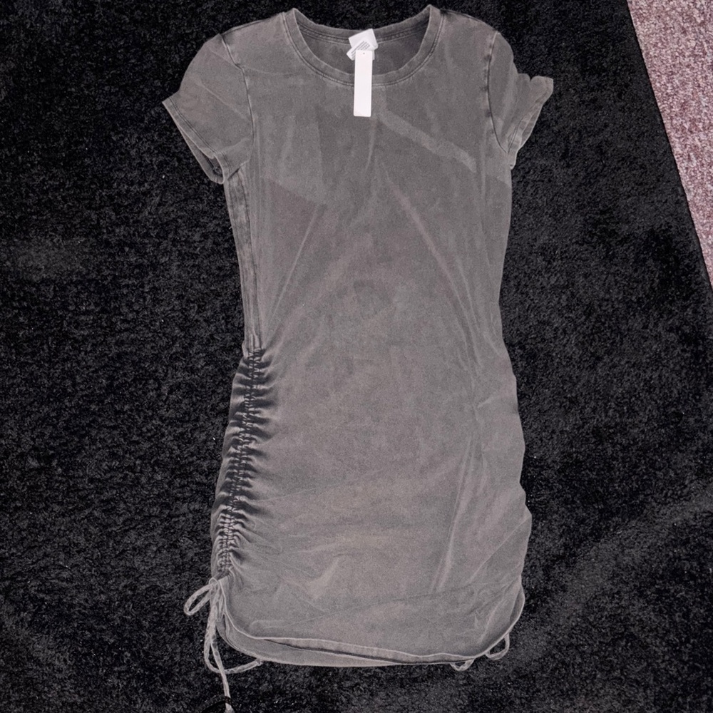 Victoria's Secret Gray Asymmetrical Ruched Short Sleeve Dress